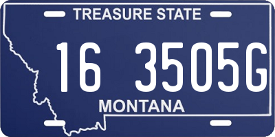 MT license plate 163505G