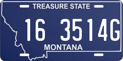 MT license plate 163514G