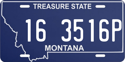 MT license plate 163516P
