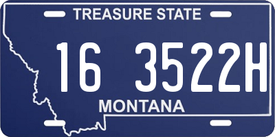 MT license plate 163522H