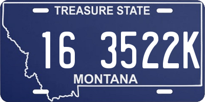 MT license plate 163522K