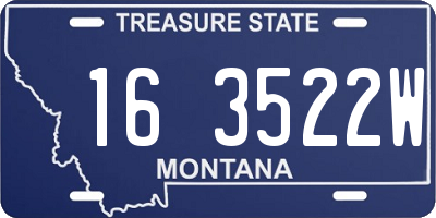 MT license plate 163522W