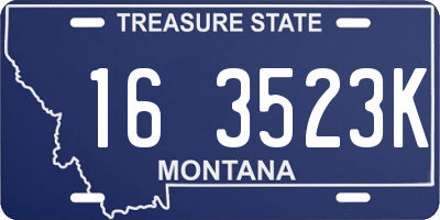 MT license plate 163523K