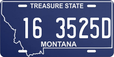 MT license plate 163525D
