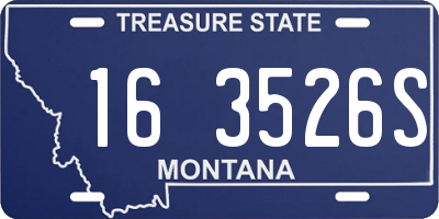 MT license plate 163526S