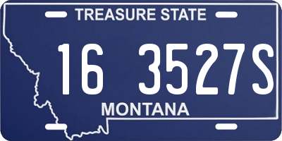 MT license plate 163527S