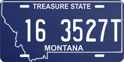 MT license plate 163527T