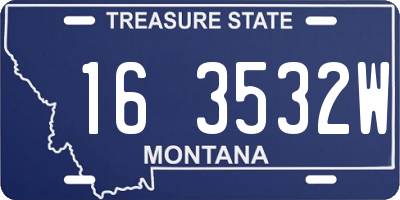 MT license plate 163532W
