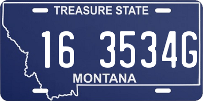 MT license plate 163534G