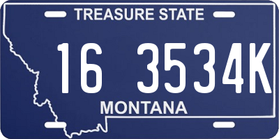 MT license plate 163534K