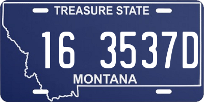 MT license plate 163537D