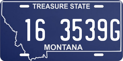MT license plate 163539G