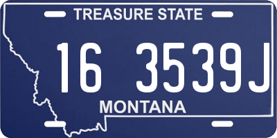 MT license plate 163539J