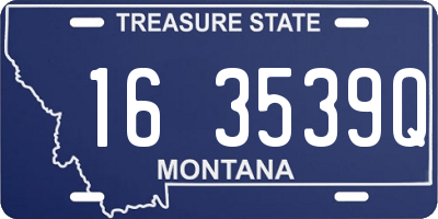 MT license plate 163539Q