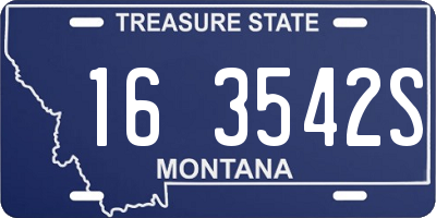 MT license plate 163542S