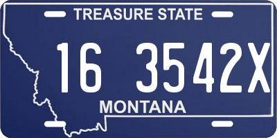 MT license plate 163542X