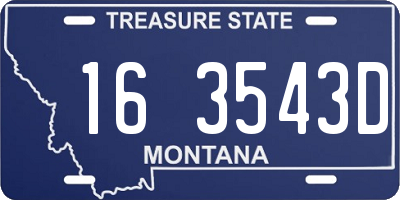 MT license plate 163543D