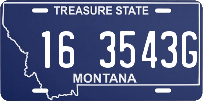 MT license plate 163543G