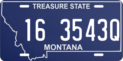 MT license plate 163543Q