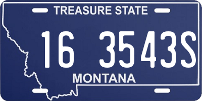 MT license plate 163543S