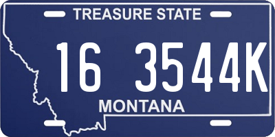MT license plate 163544K