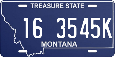 MT license plate 163545K