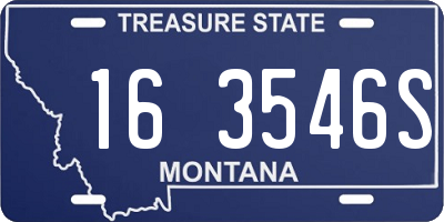 MT license plate 163546S