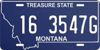 MT license plate 163547G