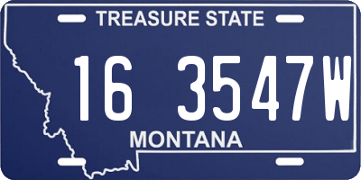 MT license plate 163547W