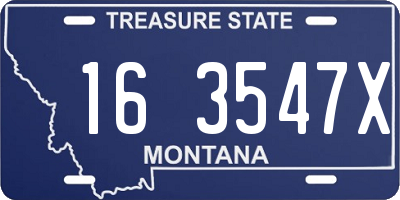 MT license plate 163547X