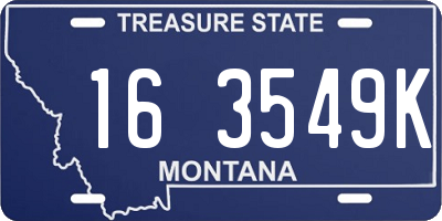 MT license plate 163549K