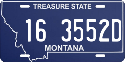 MT license plate 163552D