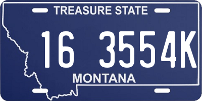 MT license plate 163554K