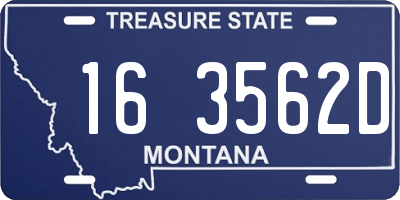MT license plate 163562D