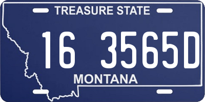 MT license plate 163565D