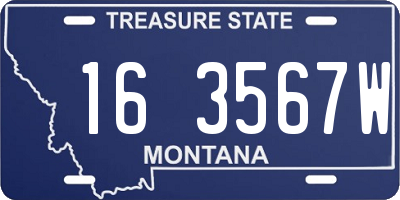 MT license plate 163567W