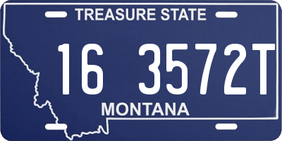 MT license plate 163572T