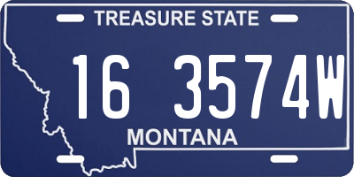 MT license plate 163574W
