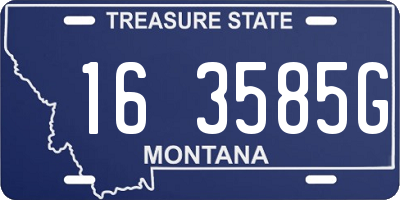 MT license plate 163585G