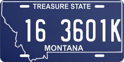 MT license plate 163601K