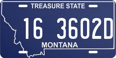 MT license plate 163602D
