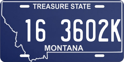 MT license plate 163602K