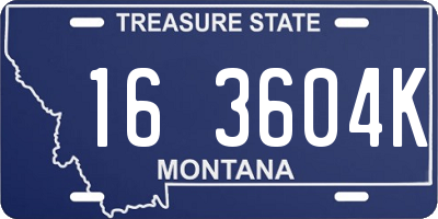 MT license plate 163604K