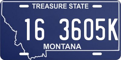 MT license plate 163605K
