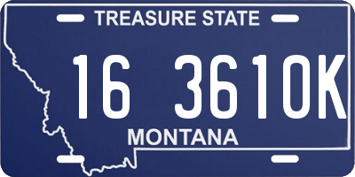 MT license plate 163610K