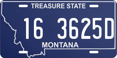 MT license plate 163625D