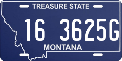 MT license plate 163625G