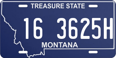 MT license plate 163625H