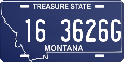 MT license plate 163626G