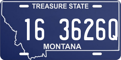 MT license plate 163626Q